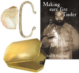 Primitive Hunter's
Fire Making Kit,
forged strike-a-light,
flint chard, booklet,
& brass tinder box Primitive Hunter's
Fire Making Kit,
forged strike-a-light,
flint chard, booklet,
& brass tinder box